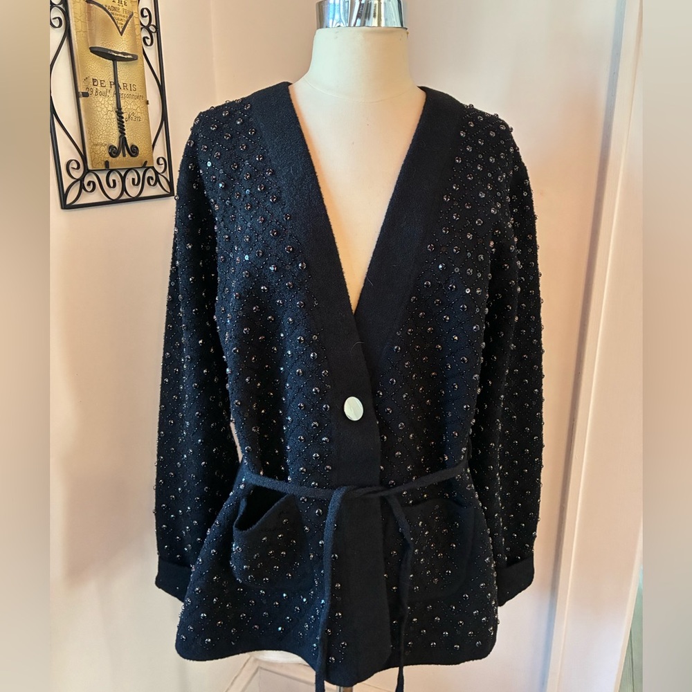 NVLT Black Embellished Jacket from Anthropology